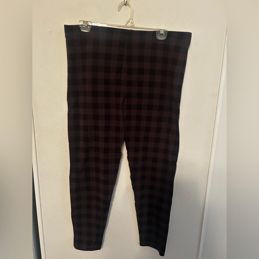 LOFT Black and grey plaid XL leggings